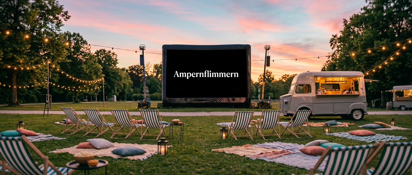 Open-Air Kinoleinwand im Schlosspark